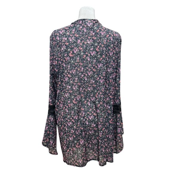 Vintage Blouse Women's Plus 1x Floral‎ Mesh Sheer Babydoll Boho Feminine 90s Y2K - Picture 6 of 11